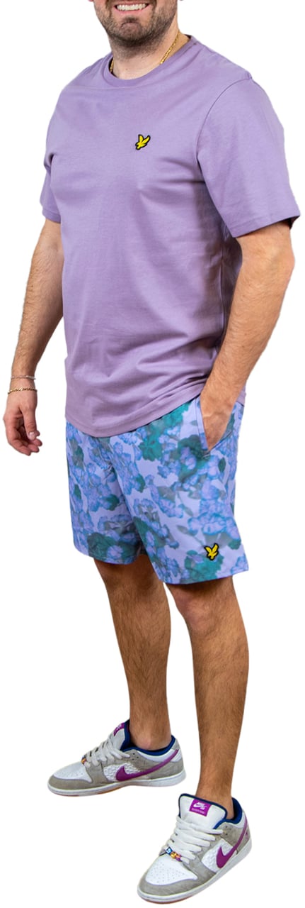 Lyle & Scott Lyle & Scott Digital Floral Print Floral Short Paars