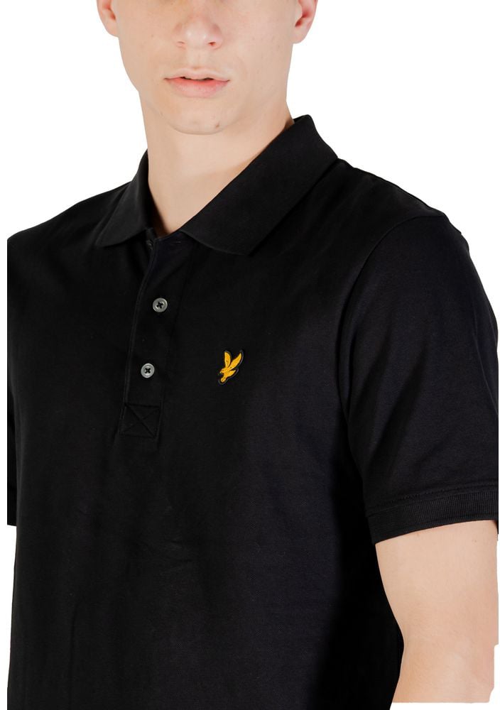 Lyle & Scott Black Cotton Polo Shirt Zwart