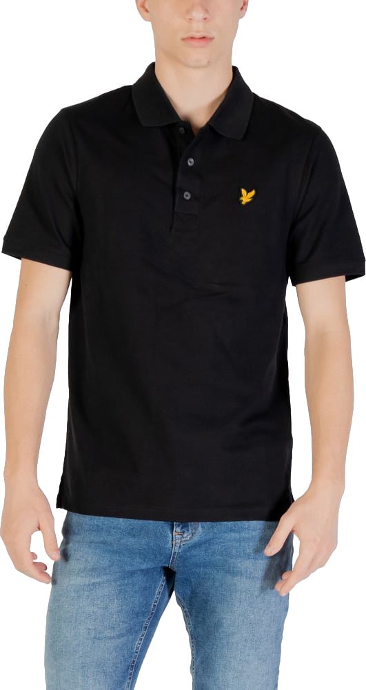 Lyle & Scott Black Cotton Polo Shirt Zwart