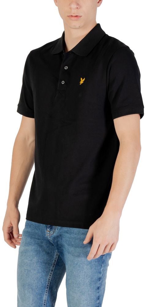Lyle & Scott Black Cotton Polo Shirt Zwart
