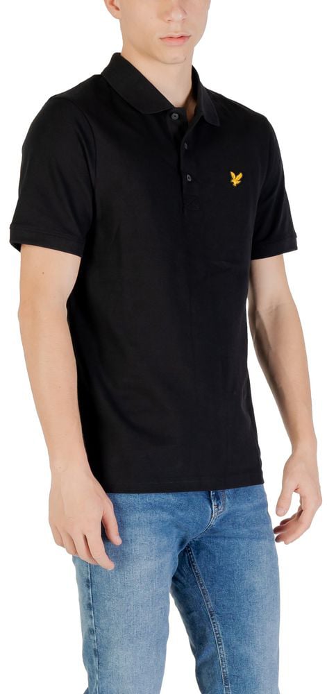 Lyle & Scott Black Cotton Polo Shirt Zwart