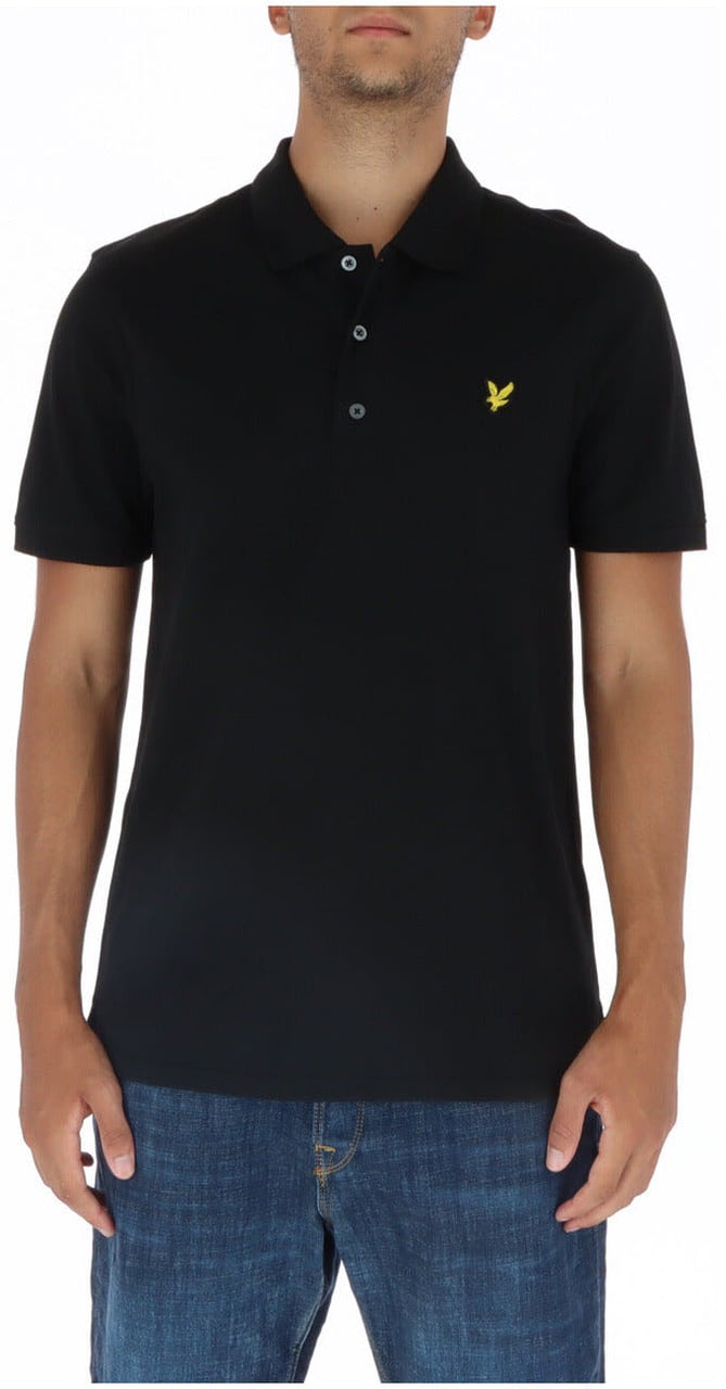 Lyle & Scott Black Cotton Polo Shirt Zwart