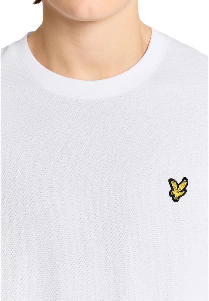 Lyle & Scott White Cotton T-Shirt Blauw