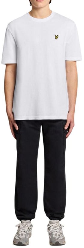 Lyle & Scott White Cotton T-Shirt Blauw