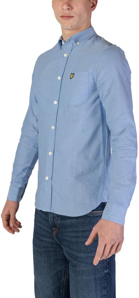 Lyle & Scott Blue Organic Cotton Dress Shirt Blauw