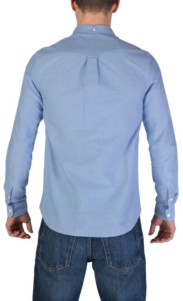 Lyle & Scott Blue Organic Cotton Dress Shirt Blauw