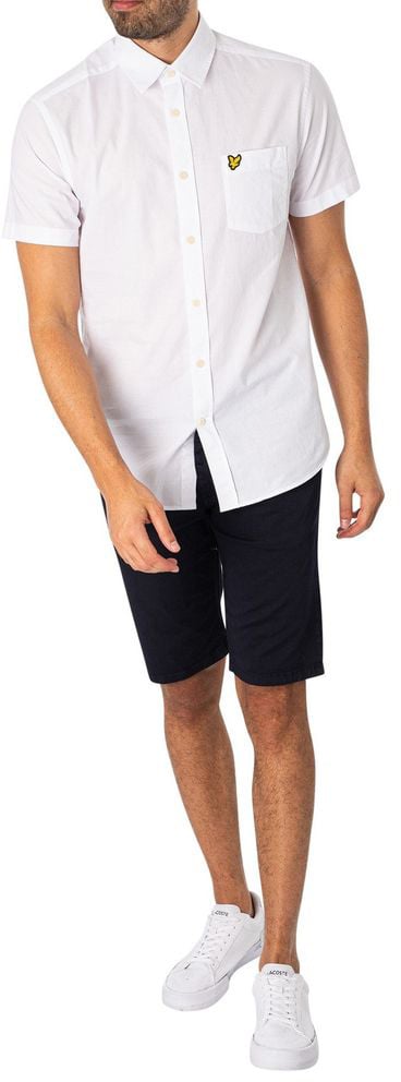 Lyle & Scott Blue Cotton Bermuda Shorts Blauw