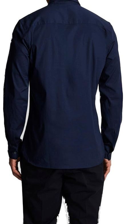 Lyle & Scott Blue Cotton Dress Shirt Blauw