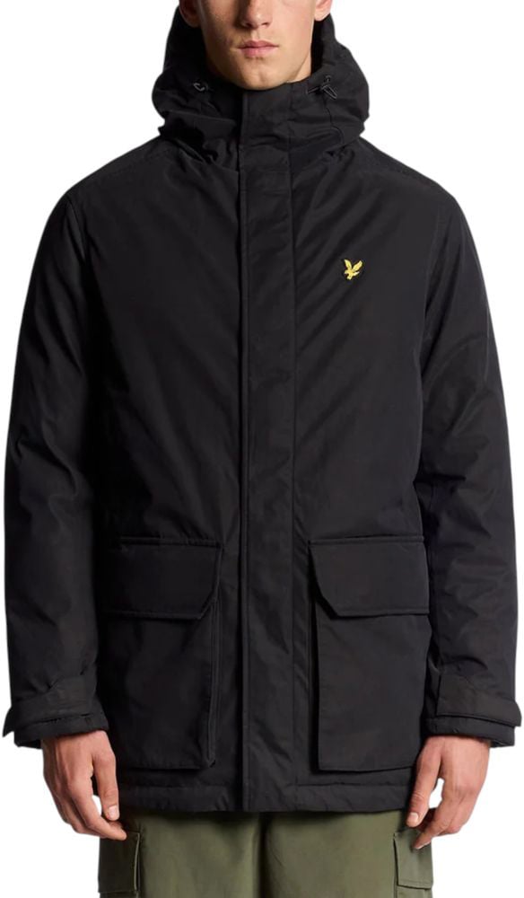 Lyle & Scott Black Polyester Parka Zwart