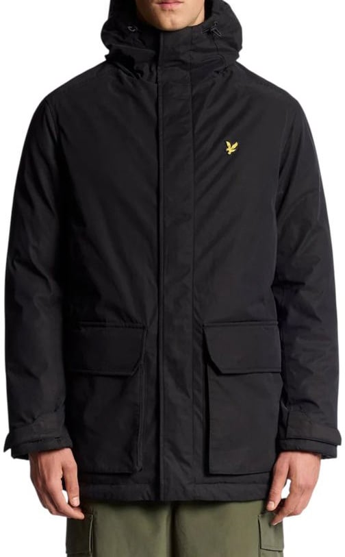 Lyle & Scott Black Polyester Parka Zwart
