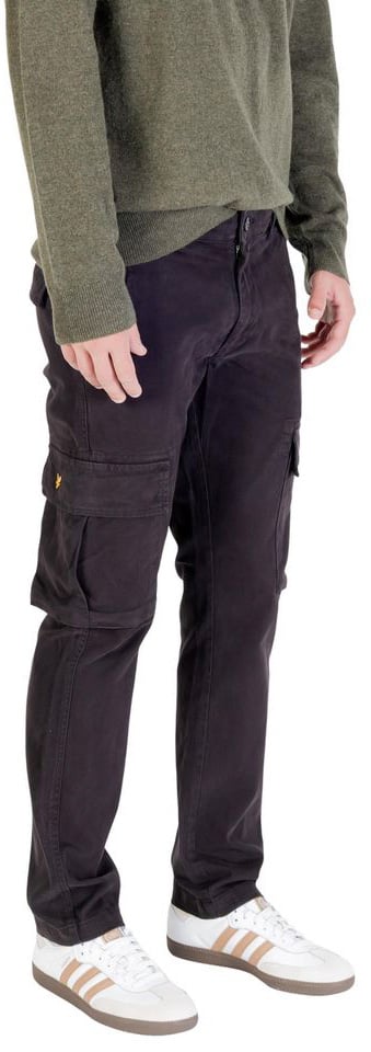 Lyle & Scott Black Cotton Cargo Pants Zwart