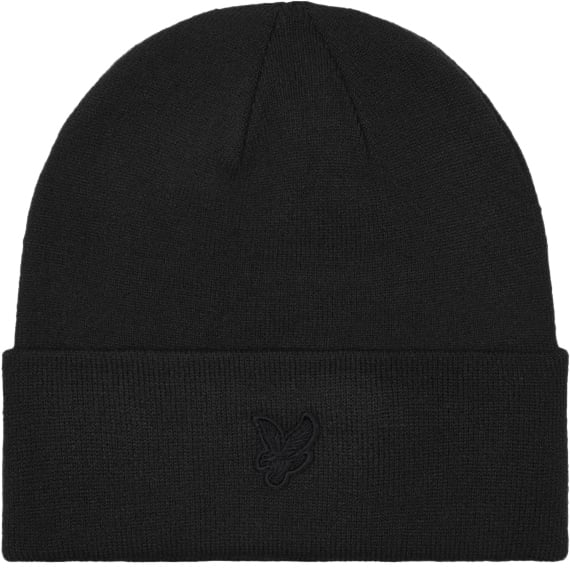 Lyle & Scott Tonal Eagle Beanie Zwart