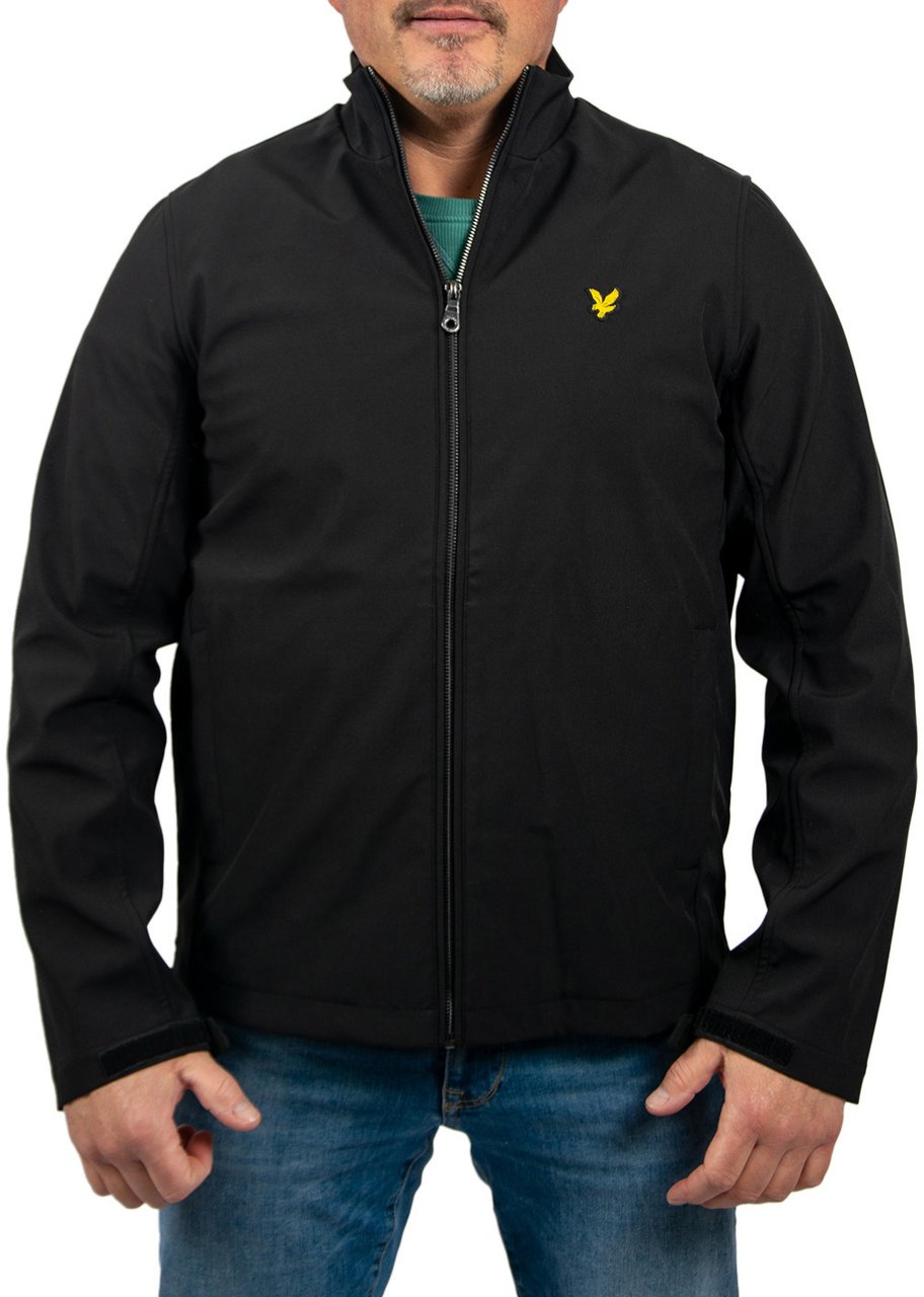 Lyle & Scott Mesh Back Softshell Funnel Neck Jacket Zwart