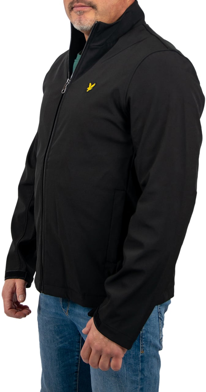 Lyle & Scott Mesh Back Softshell Funnel Neck Jacket Zwart