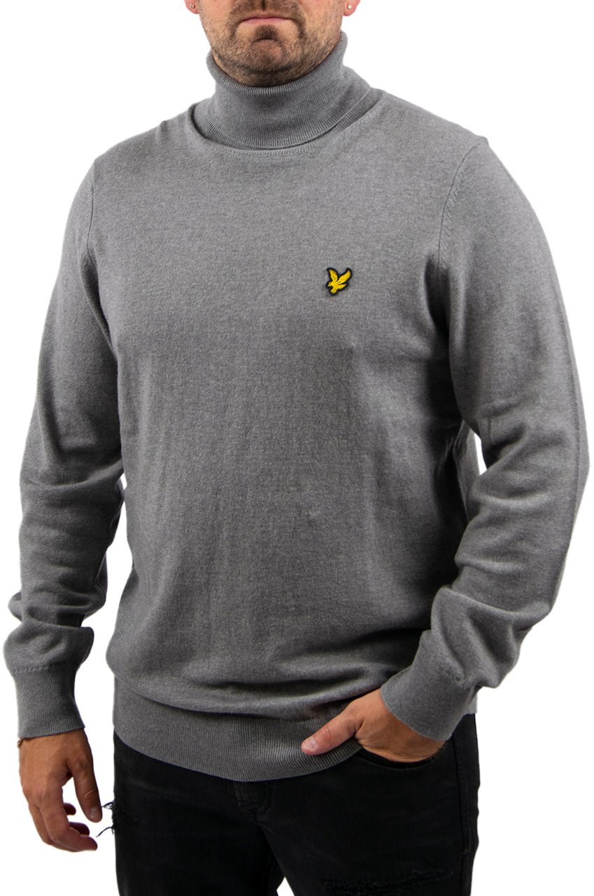 Lyle & Scott Cotton Merino TurleNeck Jumper Grijs