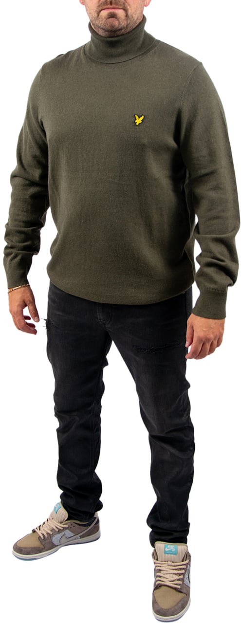 Lyle & Scott Cotton Merino Turtleneck Jumper Groen