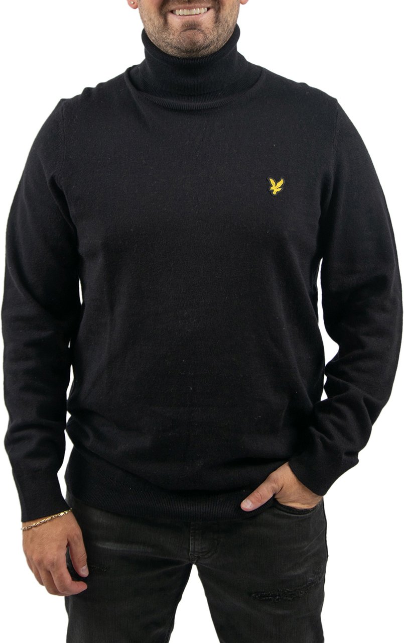 Lyle & Scott Cotton Merino TurleNeck Jumper Zwart