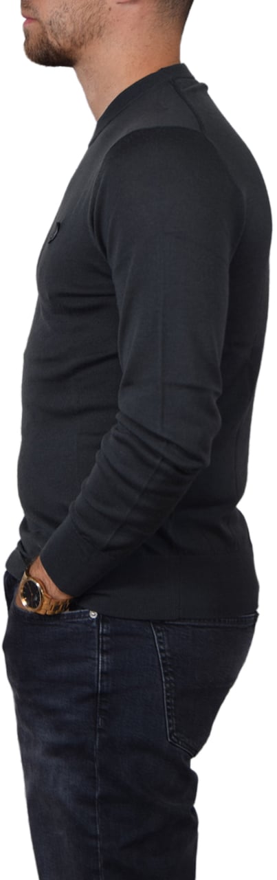 Lyle & Scott Tonal Eagle Merino Crew Neck Jumper Grijs