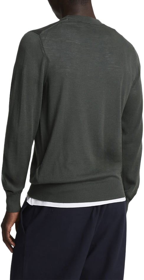 Lyle & Scott Tonal Eagle Merino Crew Neck Jumper Grijs