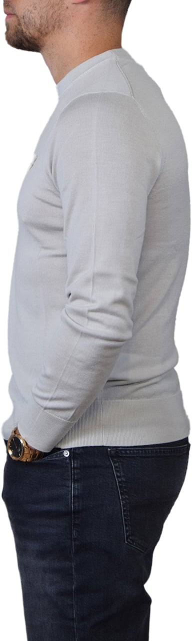 Lyle & Scott Tonal Eagle Merino Crew Neck Jumper Beige
