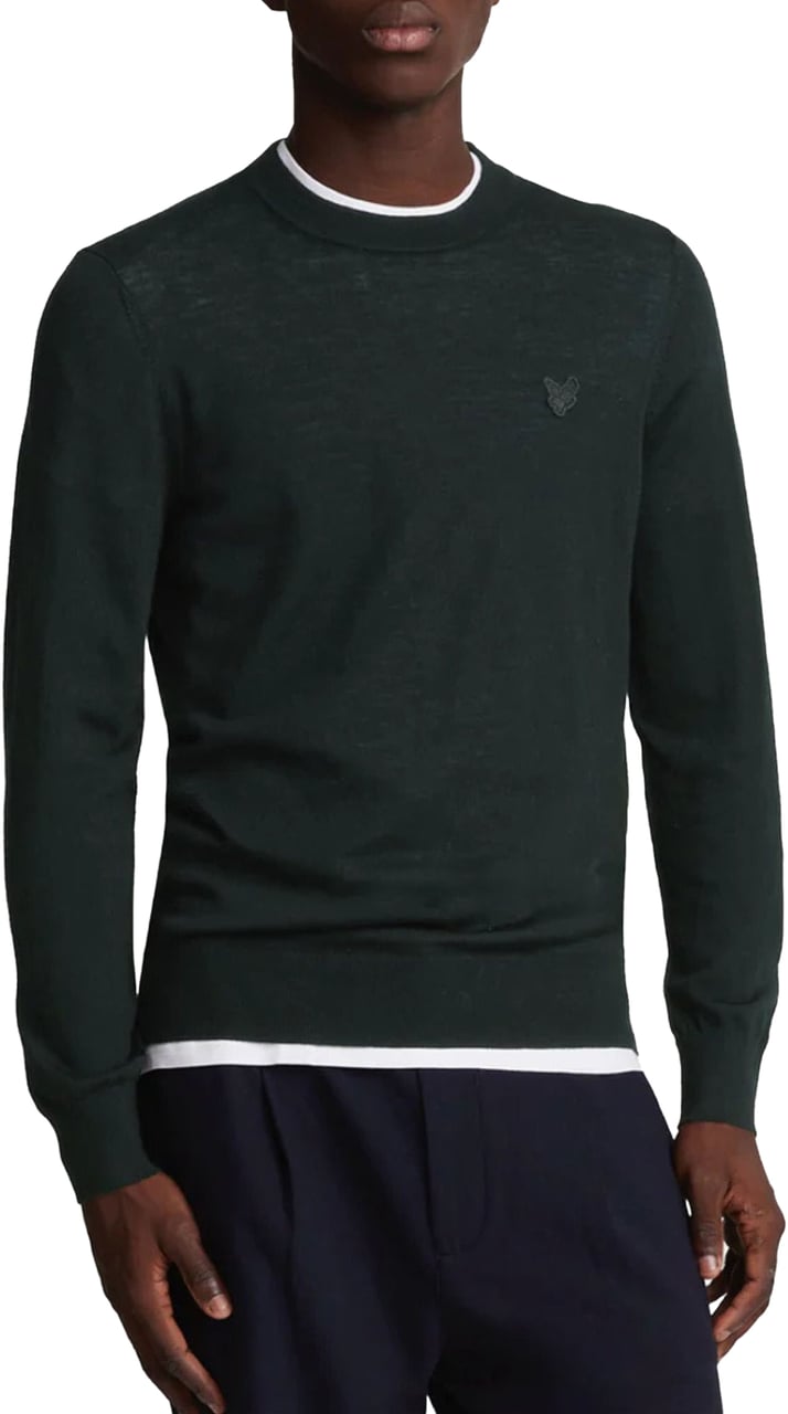 Lyle & Scott Lyle&scott Tonal Eagle Merino Truien Zwart Kn2121vc Zwart