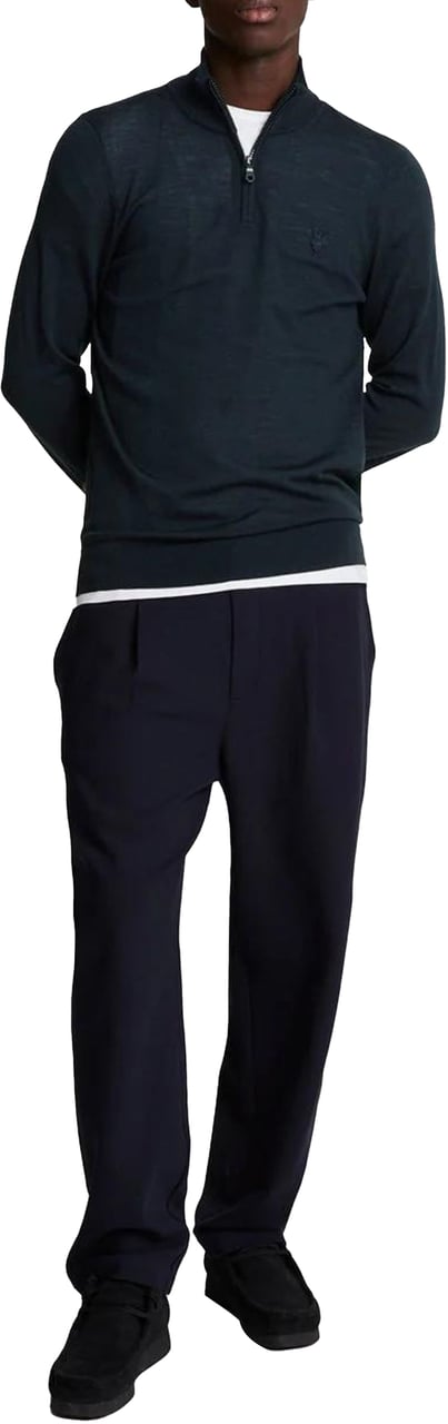 Lyle & Scott Lyle&scott Tonal Eagle Merino Quarter Zip Jumper Truien Donkerblauw Kn2122vc Blauw