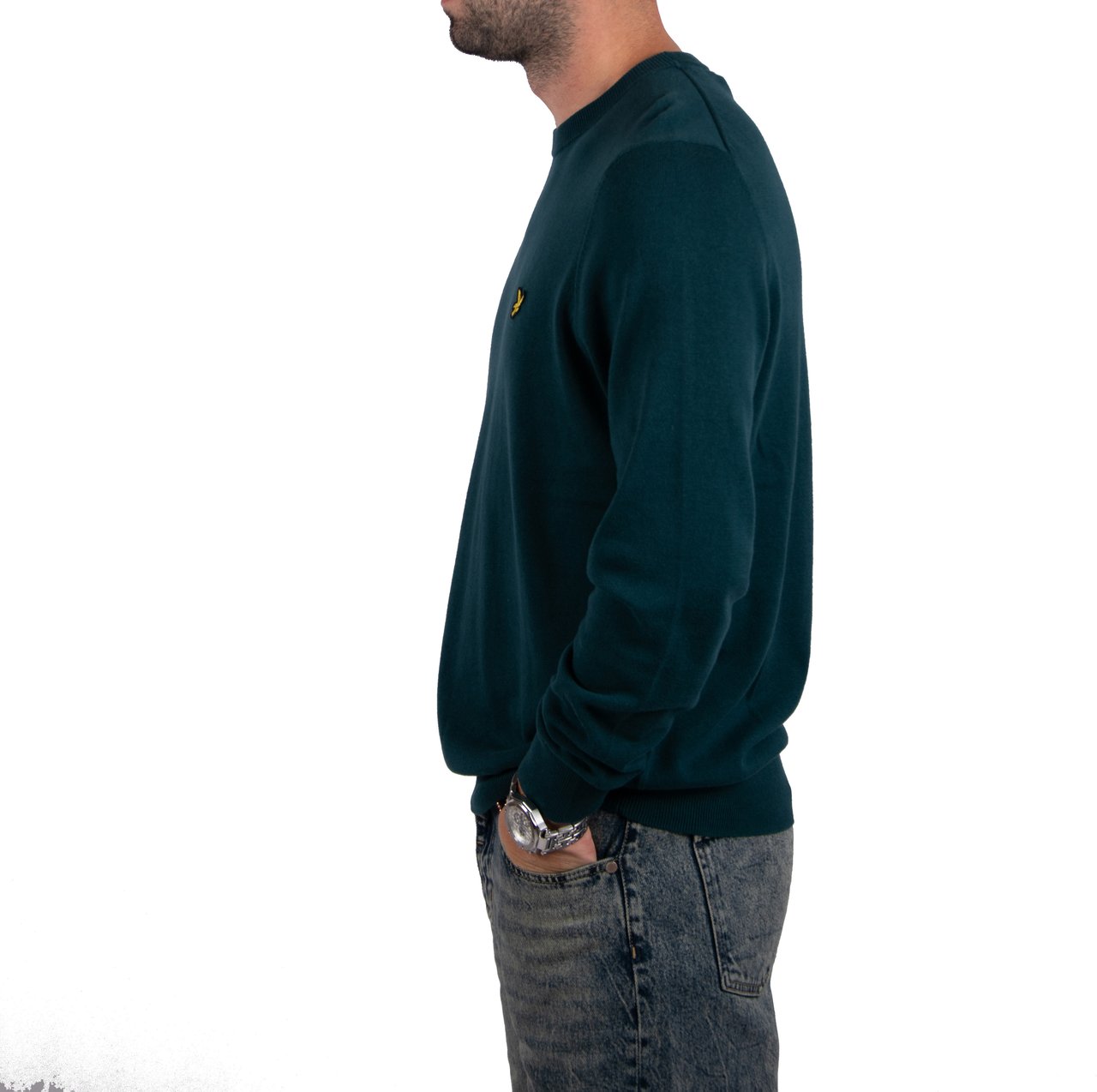 Lyle & Scott Lyle & Scott Cotton Crew Neck Jumper Groen