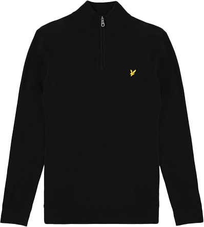 Lyle & Scott Lyle & Scott Cotton Quarter Zip Jumper Zwart