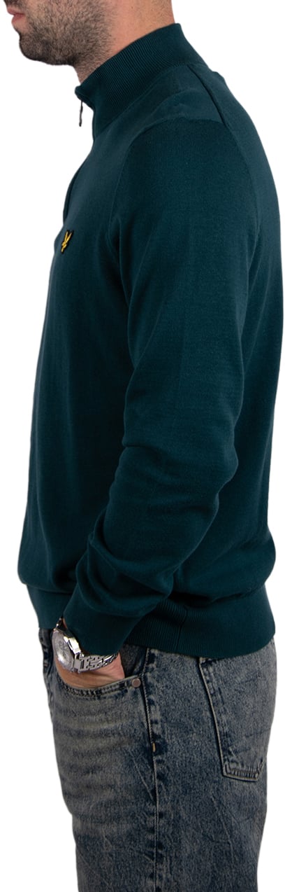 Lyle & Scott Cotton Quarter Zip Jumper Groen