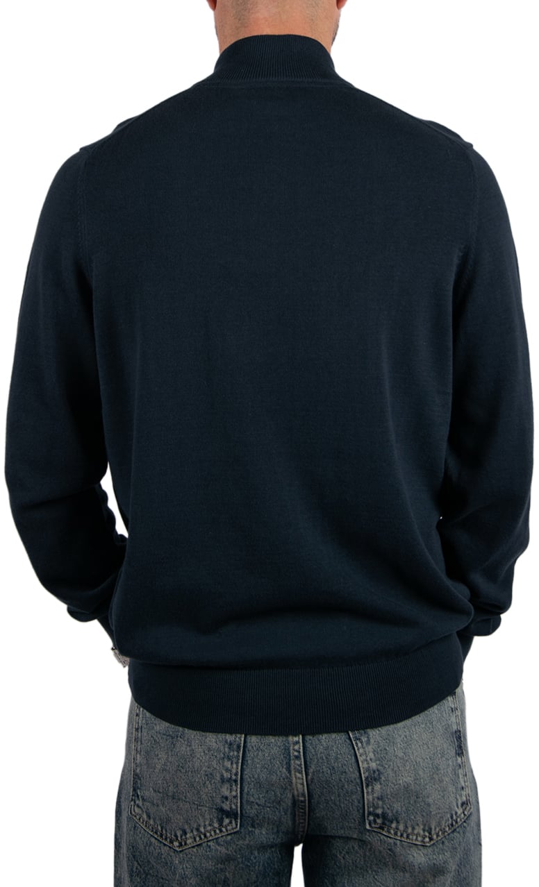 Lyle & Scott Cotton Quarter Zip Jumper Blauw