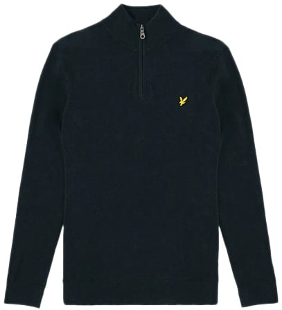 Lyle & Scott Cotton Quarter Zip Jumper Blauw