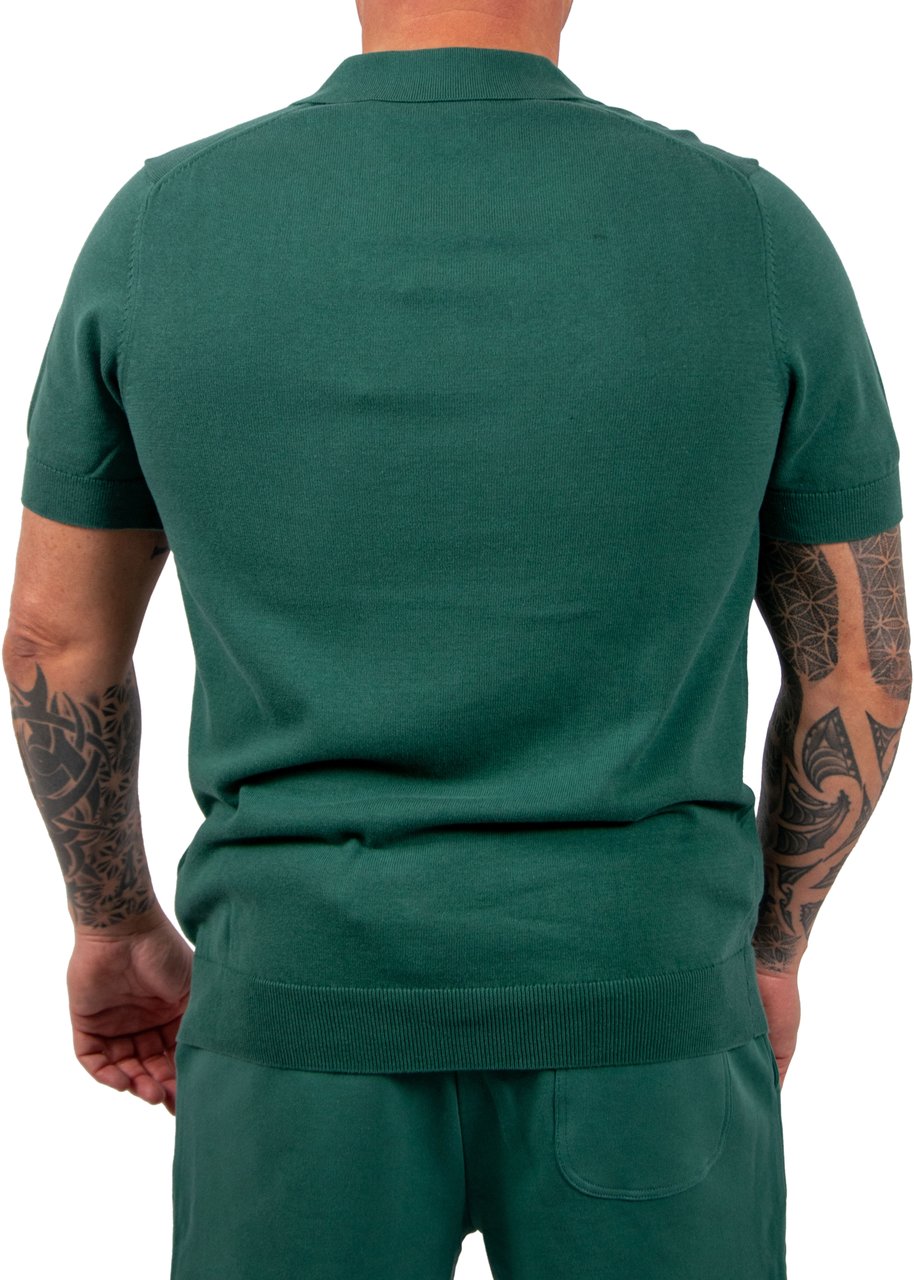 Lyle & Scott Lyle & Scott Cotton Short Sleeve Knitted Polo Groen