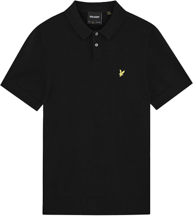 Lyle & Scott Lyle & Scott Cotton Short Sleeve Knitted Polo Zwart