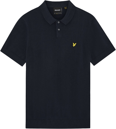 Lyle & Scott Lyle & Scott Cotton Short Sleeve Knitted Polo Blauw