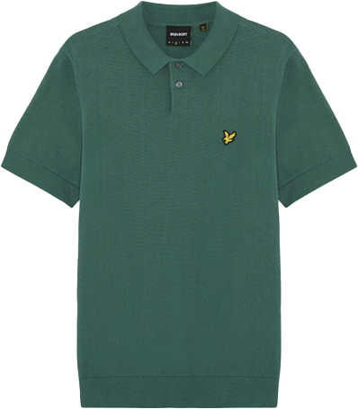 Lyle & Scott Lyle & Scott Cotton Short Sleeve Knitted Polo Groen