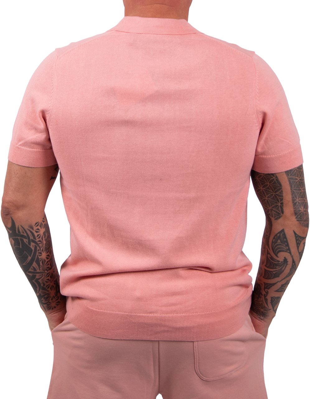 Lyle & Scott Lyle & Scott Cotton Short Sleeve Knitted Polo Roze