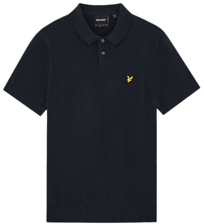 Lyle & Scott Cotton Short Sleeve Knitted Polo Blauw