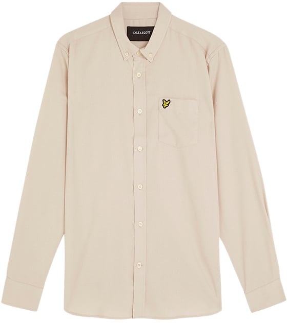 Lyle & Scott Lyle & Scott Plain Flannel Shirt Beige