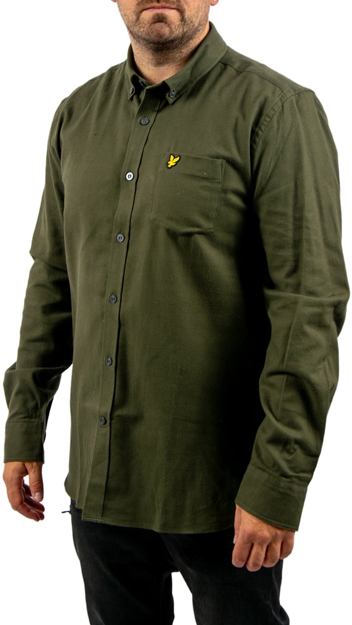 Lyle & Scott Plain Flannel Shirt Groen