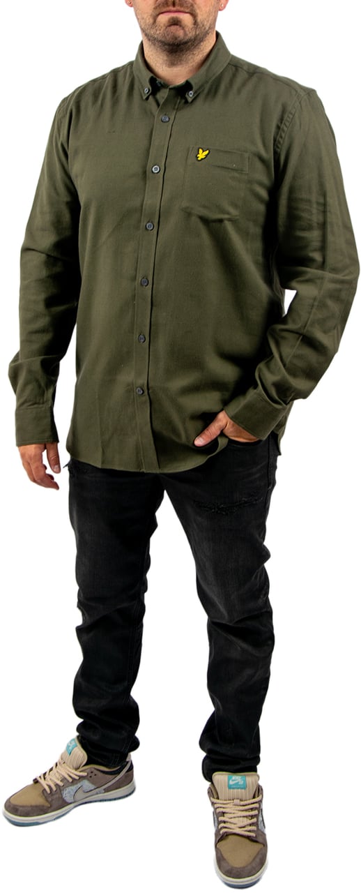 Lyle & Scott Plain Flannel Shirt Groen