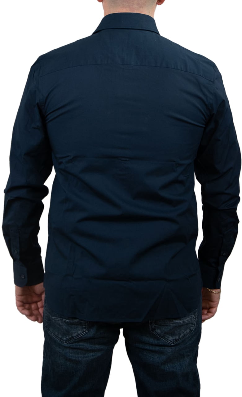 Lyle & Scott Tonal Eagle Easy Care Poplin Shirt Blauw