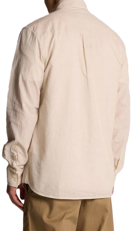 Lyle & Scott Linen Blend Oxford Shirt Beige
