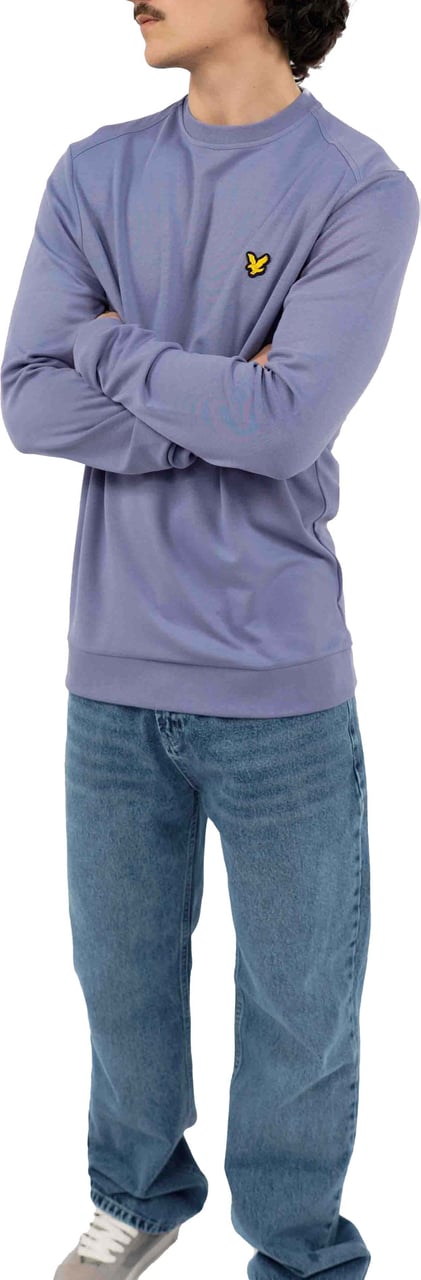 Lyle & Scott Crew Neck Fly Trui Blauw