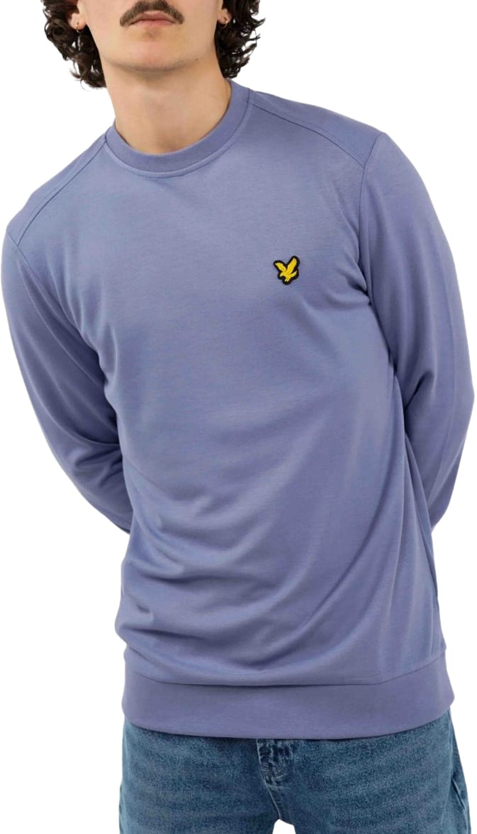 Lyle & Scott Crew Neck Fly Trui Blauw