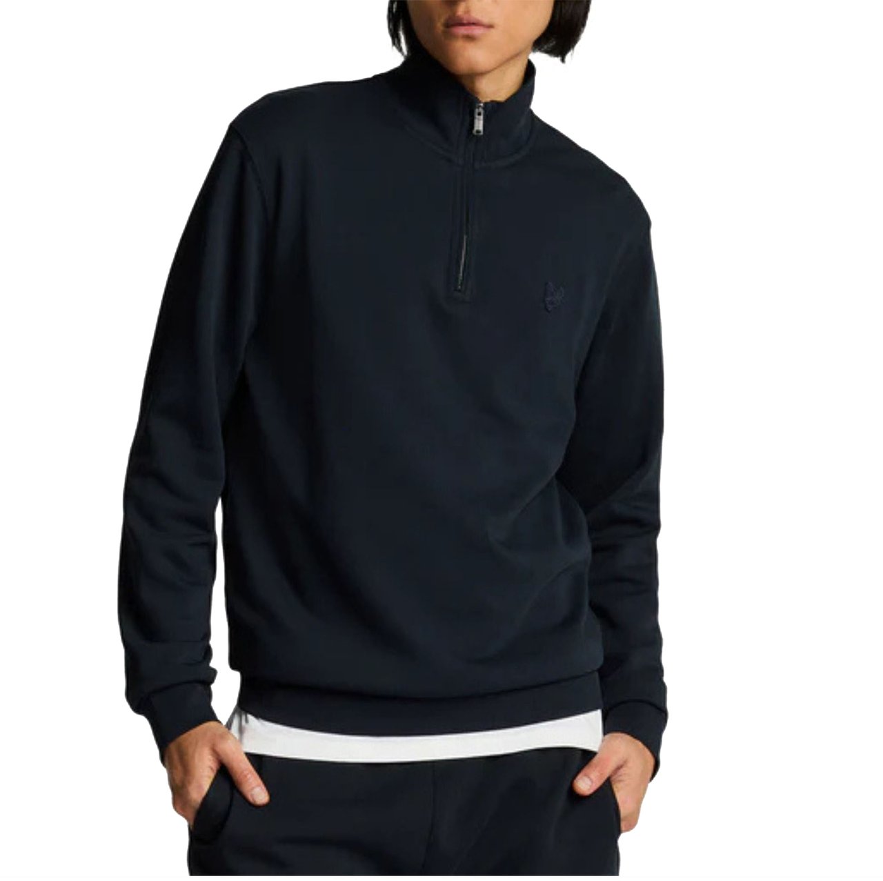 Lyle & Scott Lyle&scott Superfine Quarter Zip Sweaters Donkerblauw Ml2258ton Blauw