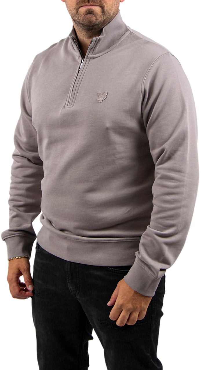Lyle & Scott Superfine Quarter Zip Sweatshirt Grijs
