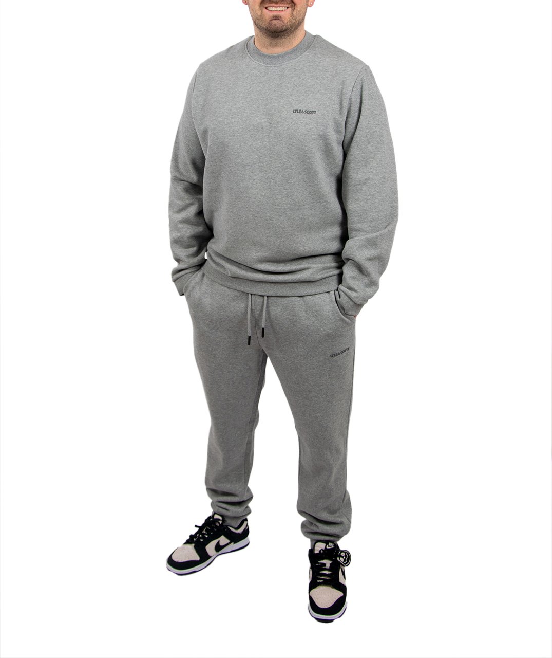 Lyle & Scott Logo Brushback Cuffed Jogger Grijs