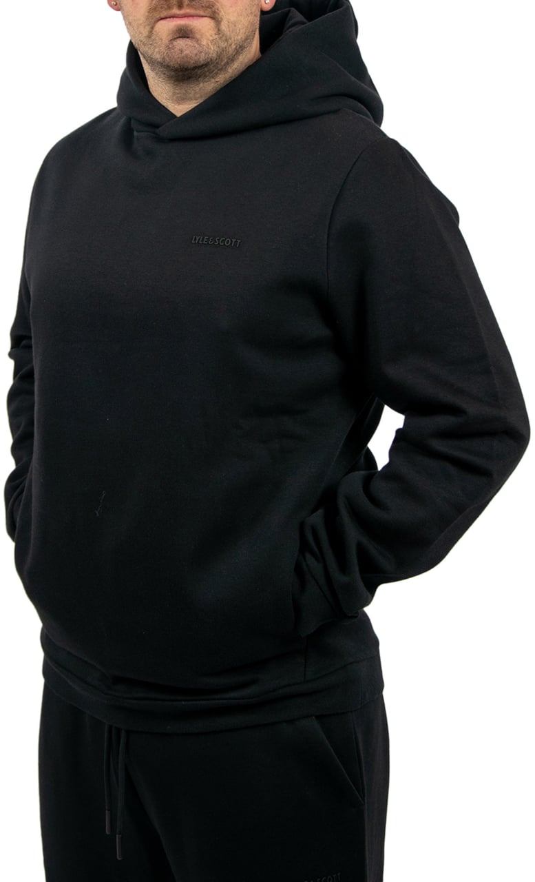Lyle & Scott Logo Brushback Pullover Hoodie Zwart