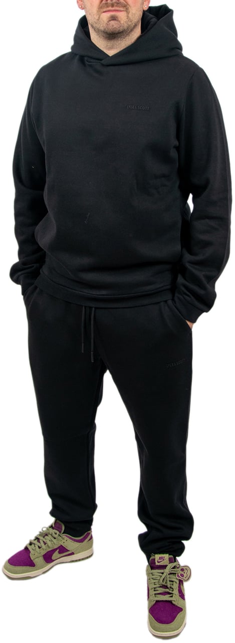 Lyle & Scott Logo Brushback Pullover Hoodie Zwart