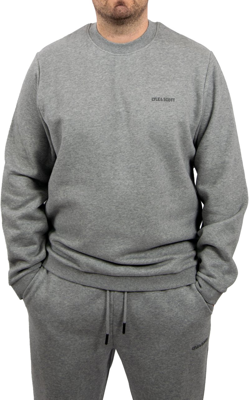 Lyle & Scott Lyle & Scott Logo Brushback Crew Neck Sweatshirt Grijs